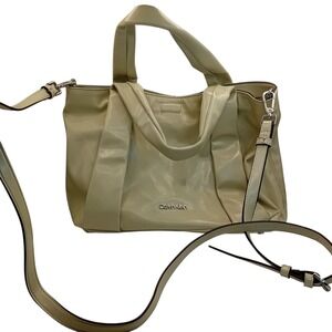Calvin Klein Hana TwoWay Satchel TopHandle Crossbody Handbag Designer Purse READ